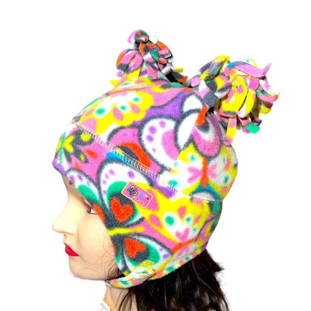 ☠️5/$20☠️ THE CHILDRENS PLACE | COLORFUL FLEECE HAT UNDER CHIN VELCRO